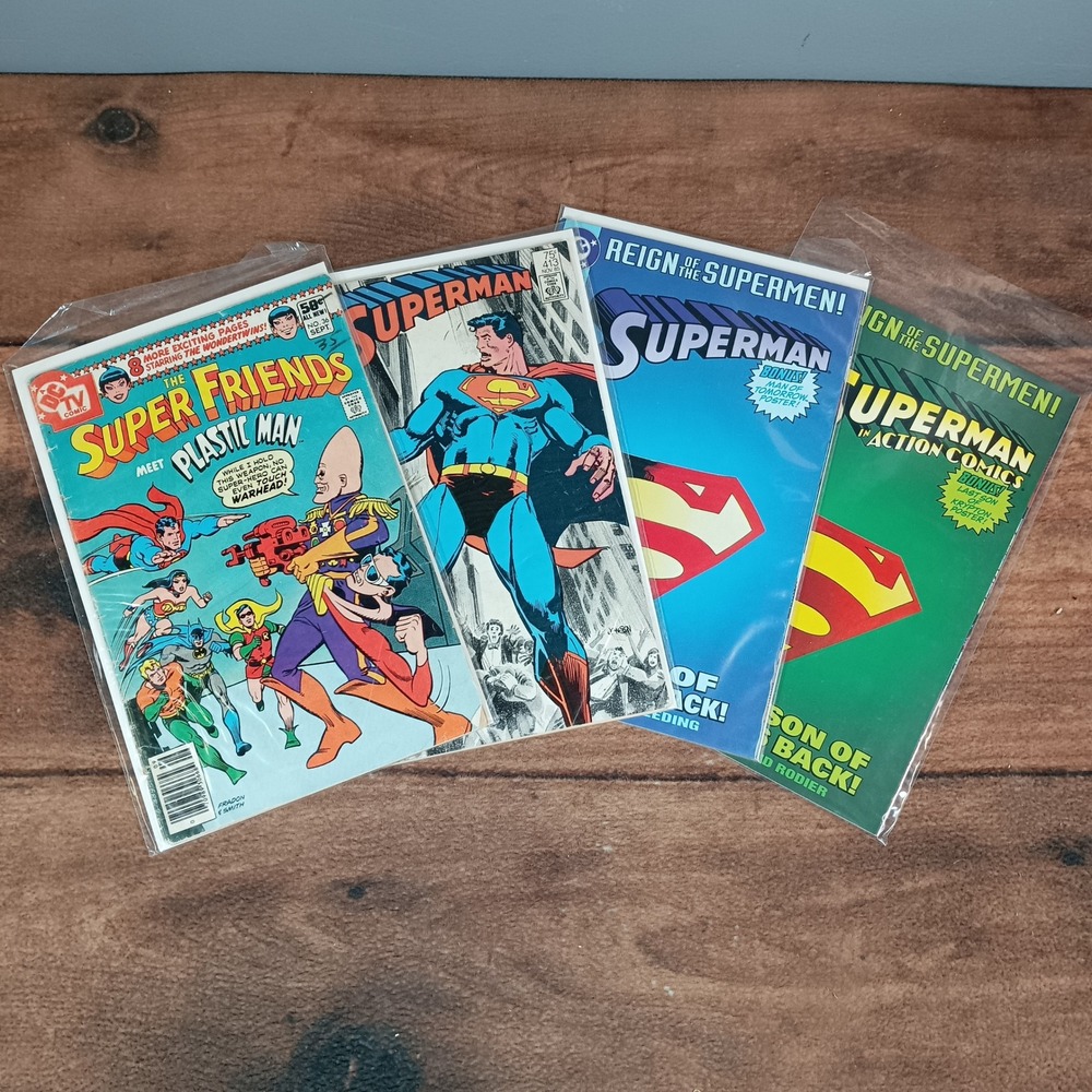 DC Comics Superman Comic Book Lot OS Multicolored Good Bronze Modern Age 4pc